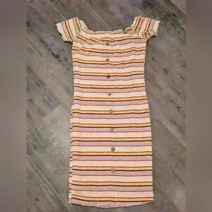 Wishful Park Retro Fitted Stripped Dress Size Medium